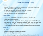 Tuyển Dụng Giáo Viên Tiếng Trung 