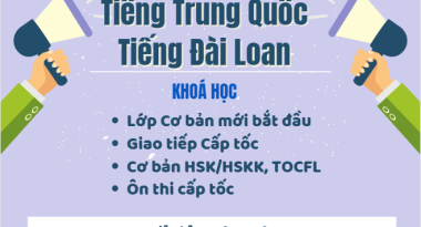 Chiêu sinh các lớp tiếng Trung, tiếng Đài tháng 02/2024