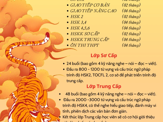 Khai giảng các lớp Tiếng Trung 18/04/2022